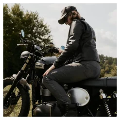 Jeansy motocyklowe damskie OZONE STRIKER LADY SLIM FIT WASHED GREY szary
