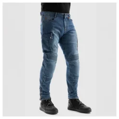 Jeansy motocyklowe REBELHORN VANDAL MONOLAYER WASHED BLUE niebieski
