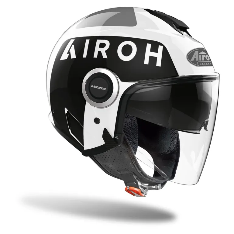 Kask otwarty AIROH HELIOS UP WHITE GLOSS czarny biały szary