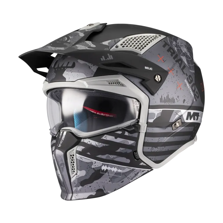 Kask otwarty MT STREETFIGHTER SV S BELIC GREY/BLACK czarny szary