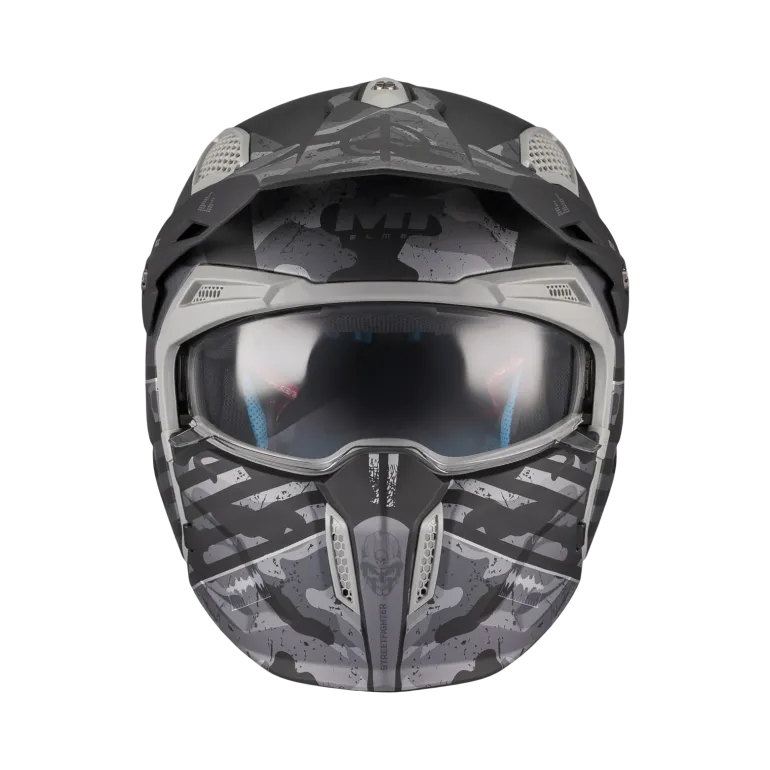 Kask otwarty MT STREETFIGHTER SV S BELIC GREY/BLACK czarny szary
