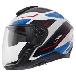 Kask otwarty SCHUBERTH J2 ECE SIGMA BLUE biały niebieski czerwony czarny