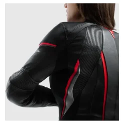 Kurtka skórzana damska REBELHORN DIVA ST BLACK/RED/WHITE czarny czerwony biały