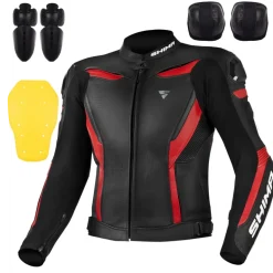 Kurtka skórzana SHIMA CHASE RED czarny czerwony