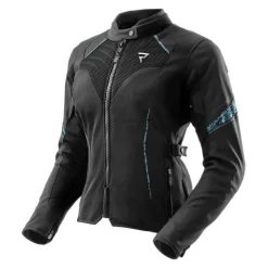 Kurtka tekstylna damska REBELHORN JAX LADY BLACK/BLUE LAGOON czarny niebieski