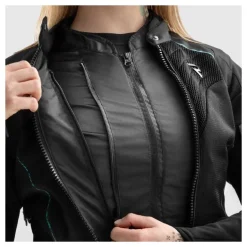 Kurtka tekstylna damska REBELHORN JAX LADY BLACK/BLUE LAGOON czarny niebieski