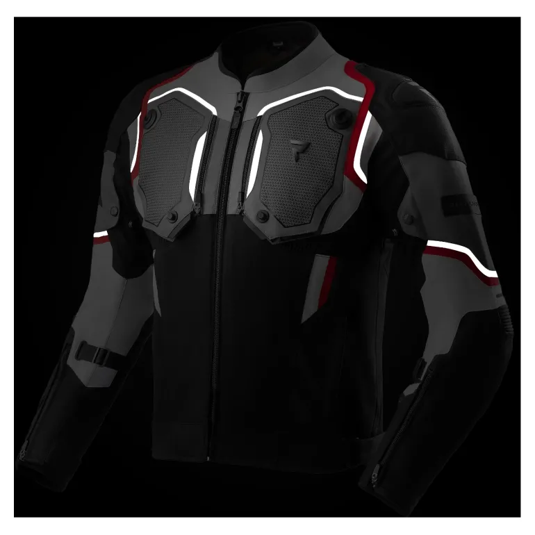 Kurtka tekstylna REBELHORN BORG II BLACK/GREY/RED czarny szary czerwony