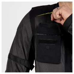 Kurtka tekstylna REBELHORN BRUTALE DARK GREY/BLACK/FLO YELLOW czarny szary żółty fluo