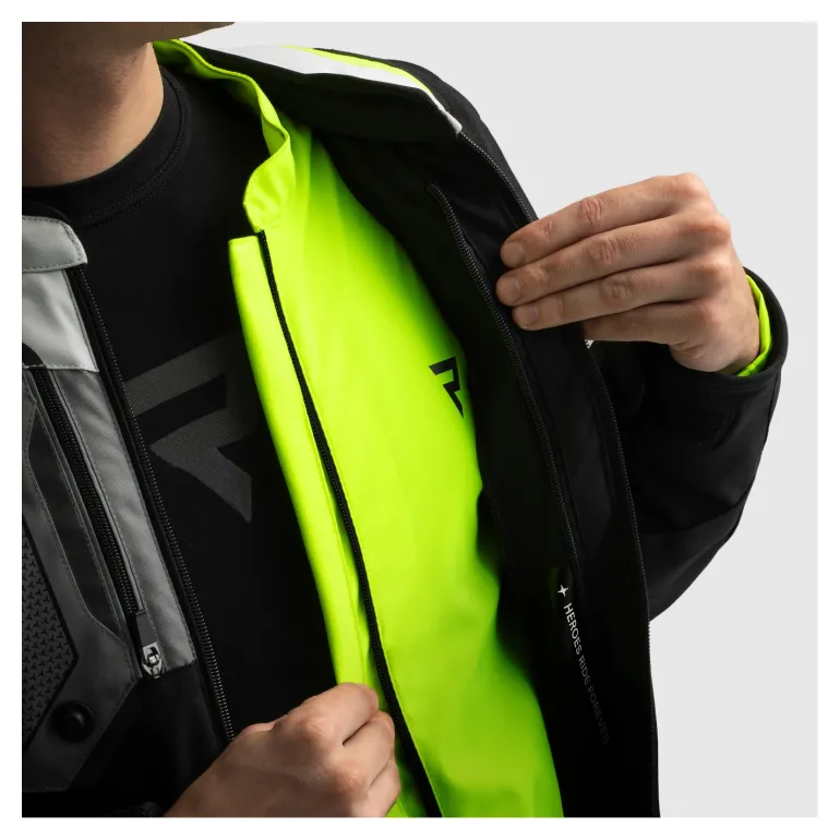 Kurtka tekstylna REBELHORN BORG II BLACK/GREY/FLUO YELLOW czarny szary żółty fluo