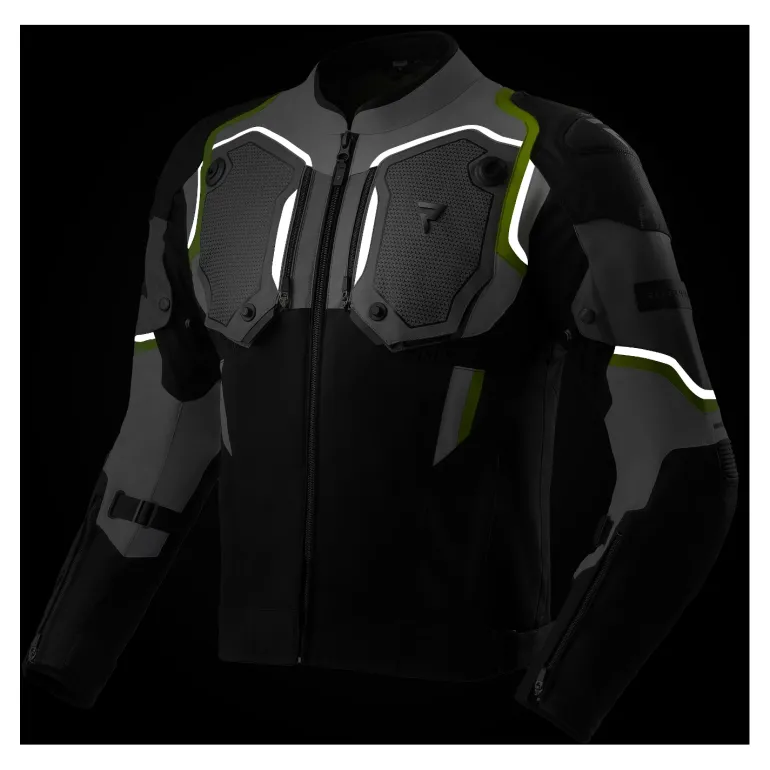 Kurtka tekstylna REBELHORN BORG II BLACK/GREY/FLUO YELLOW czarny szary żółty fluo