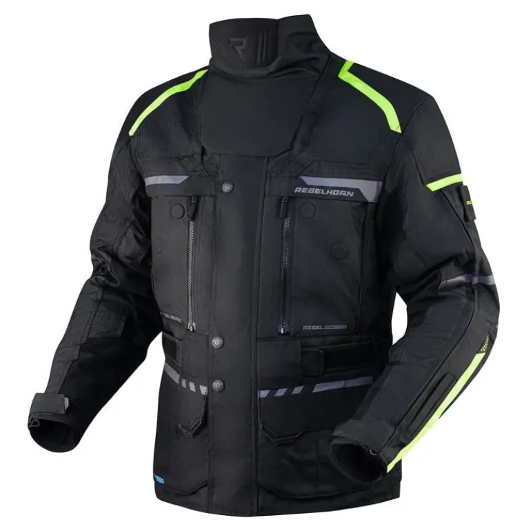Kurtka tekstylna REBELHORN CUBBY IV BLACK/FLO YELLOW czarny żółty fluo