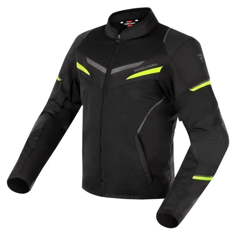 Kurtka tekstylna REBELHORN FLUX BLACK/FLO YELLOW czarny żółty fluo