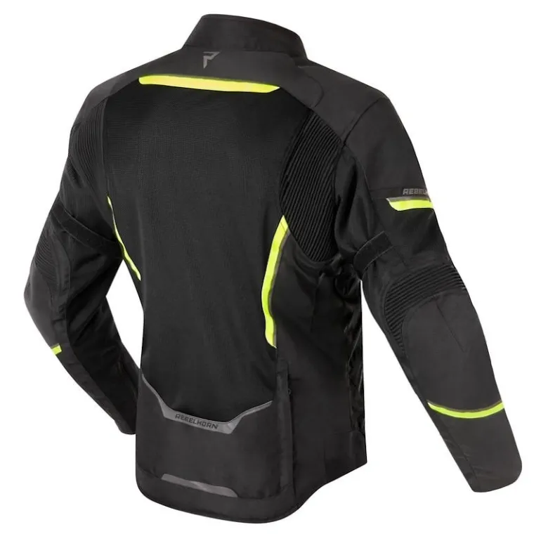 Kurtka tekstylna REBELHORN FLUX BLACK/FLO YELLOW czarny żółty fluo