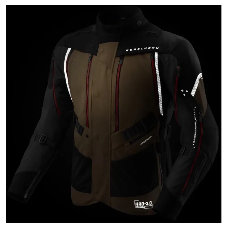 Kurtka tekstylna REBELHORN HARDY 3.0 DESERT/GREY/RED brązowy szary czerwony