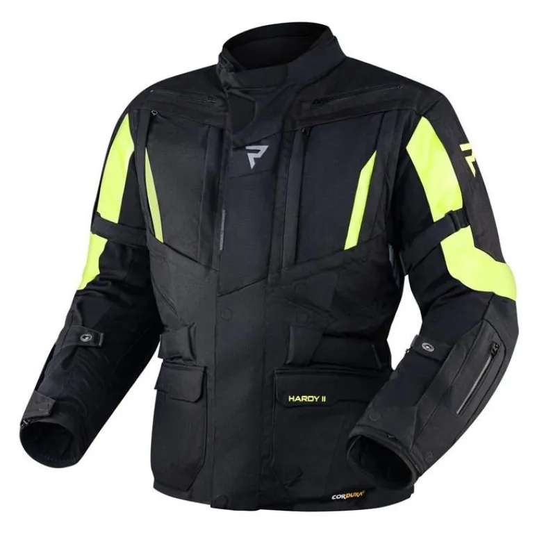 Kurtka tekstylna REBELHORN HARDY II BLACK/FLO YELLOW czarny żółty fluo