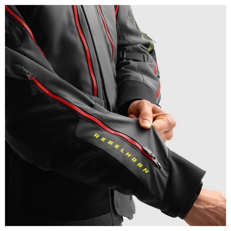 Kurtka tekstylna REBELHORN HARDY 3.0 ANTHRACITE/GREY/YELLOW grafitowy szary żółty