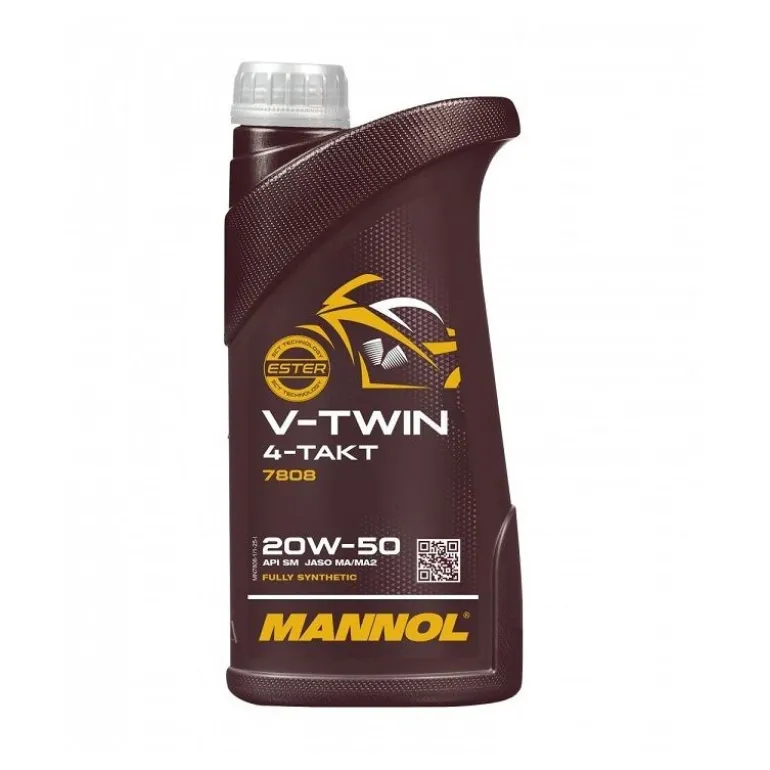 Olej 4T MANNOL 4T V-TWIN 20W50 1L brązowy żółty